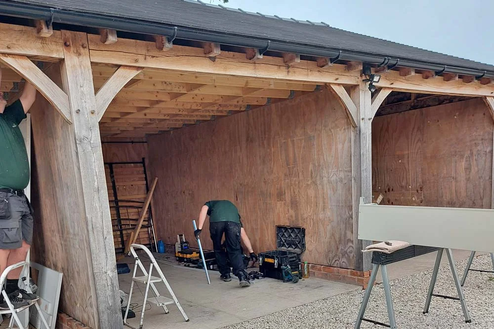 Timber Framed Garage Installation detail 3
